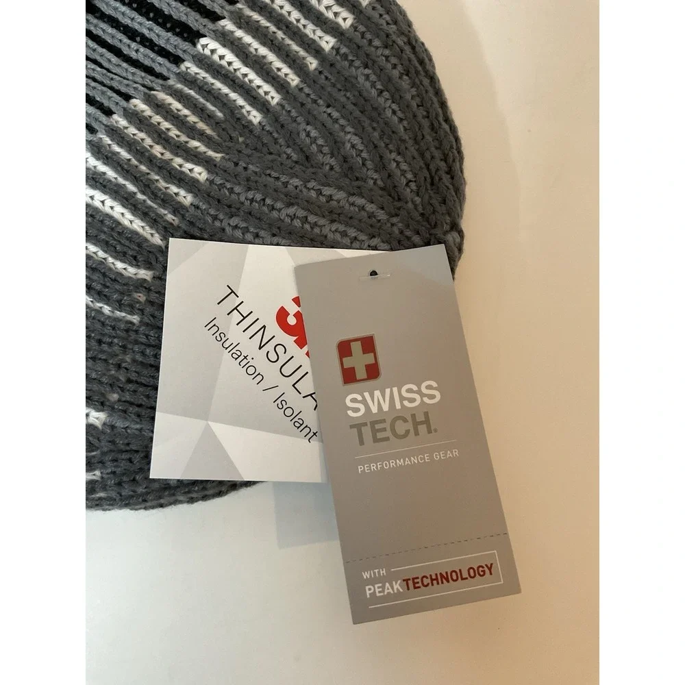 Swiss Tech Thinsulate‎ Performance Grey and Black Hat Gloves Set Lot New Gift